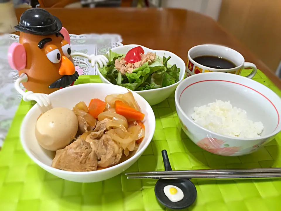 鶏肉と野菜の魚醤煮付け&ツナサラダ|マニラ男さん