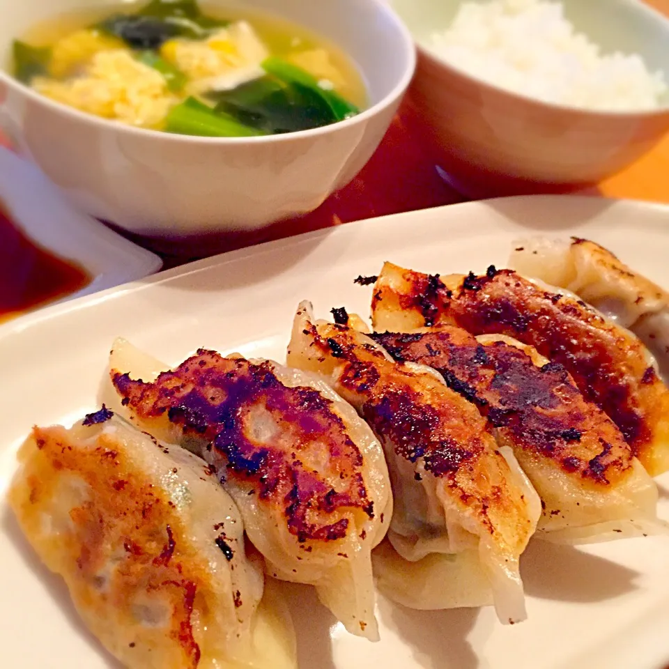 餃子、豆腐とかき卵の中華スープ|harukaさん