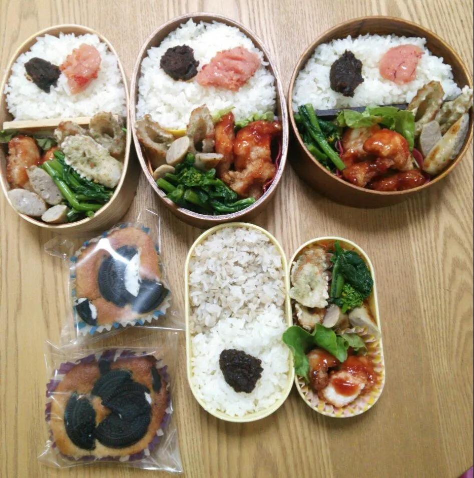 Snapdishの料理写真:『お弁当４人分(;￣ー￣A』|seri-chanさん