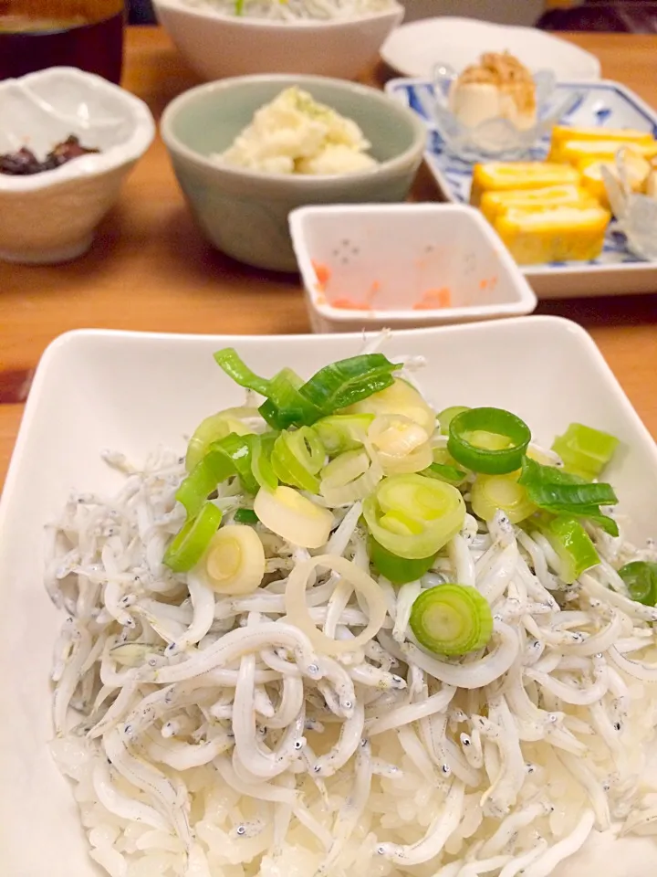 4月9日の夜ごはん🌙👨👩しらす丼🐟|Sanjiさん