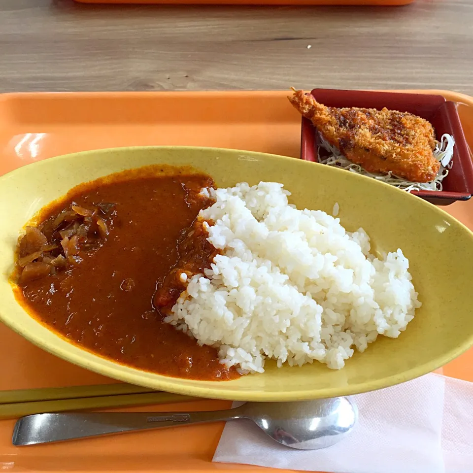 野菜カレーとアジフライ(^O^)／|すかラインさん