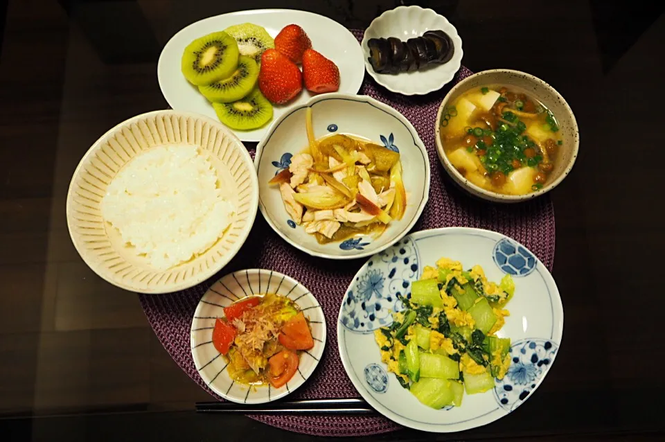 蒸し鶏となすとみょうがの甘酢和え|はらしおりさん