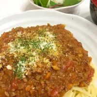 Snapdishの料理写真:ミートソーススパゲティ|すみこさん