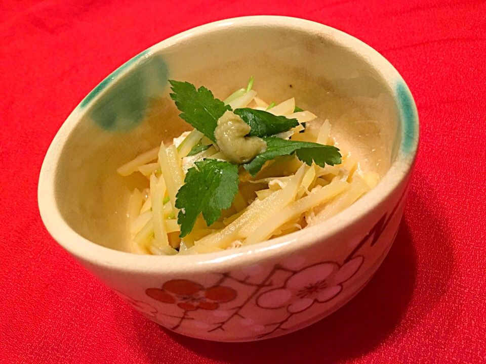 新ジャガイモとささみの和え物