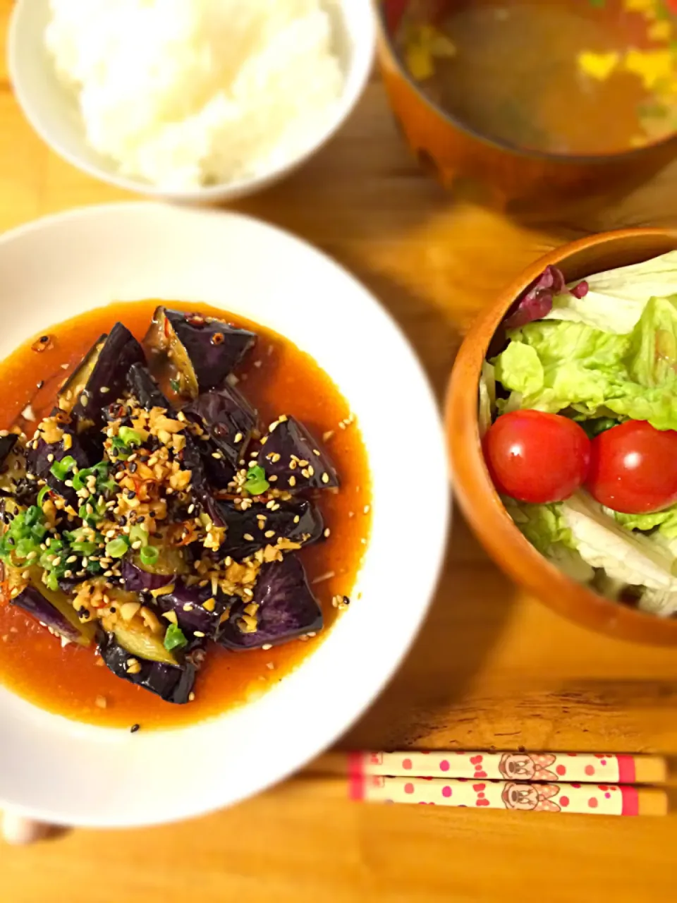 揚げナスの香味ダレ|うーろんさん