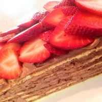 chocolate layer cake with strawberry ✴︎ 🍓チョコレートケーキ|miyaponさん