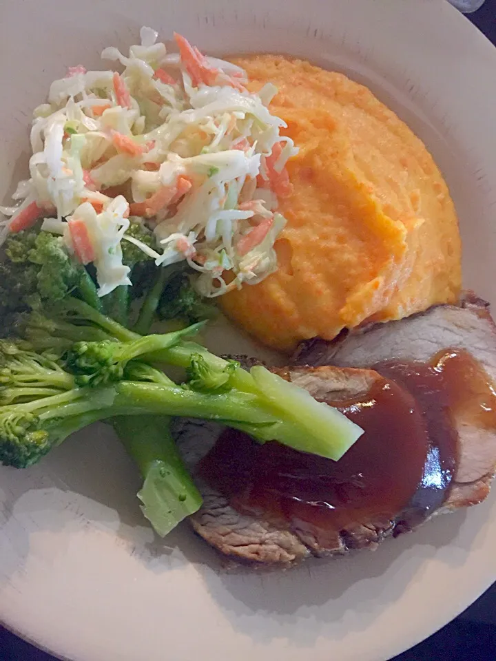 Grilled pork with mashed carrot and potato|Jasmineさん