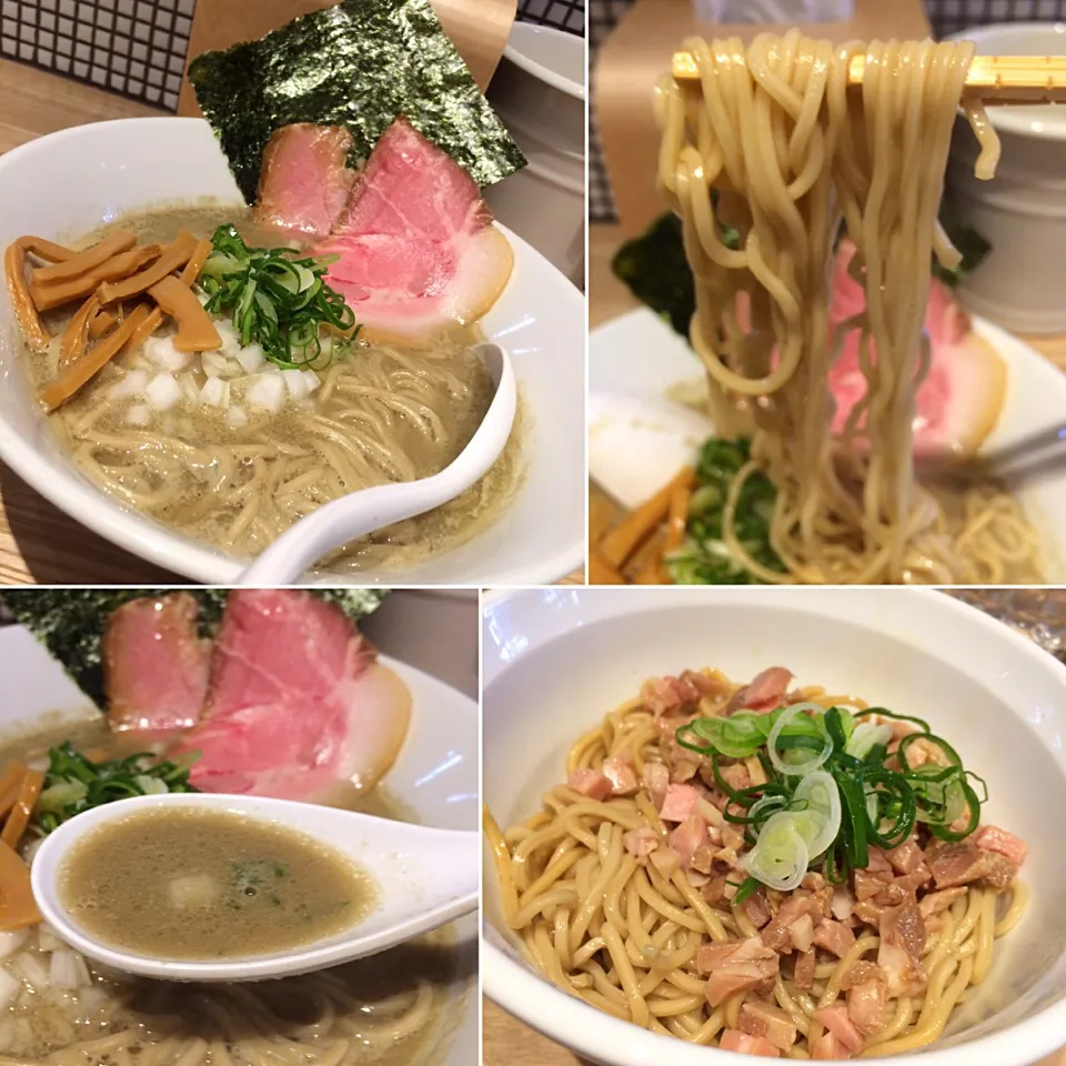 Snapdishの料理写真:煮干しらーめん＋煮干しあえそば@らーめん改(蔵前)|塩豚骨さん