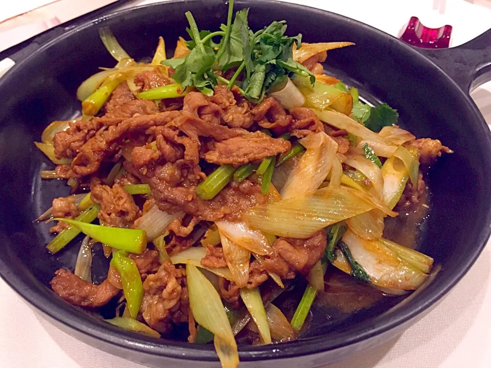 Sautéed sliced mutton with spring onion|Sky Blueさん