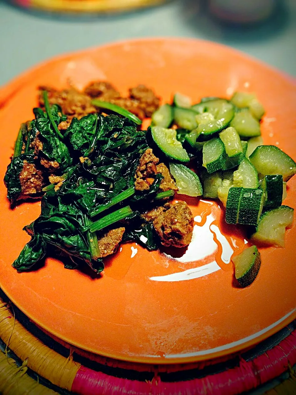 Soya balls with spinach and zucchini and tomatoes|Stefan Labuschagneさん