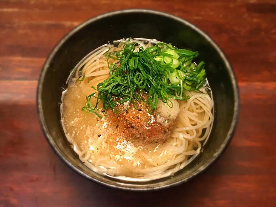 和風おろし椎茸バーグ温めん2|半田手延べそうめんの店 阿波や壱兆さん