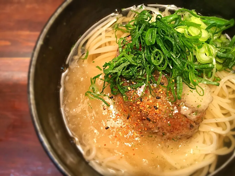 和風おろし椎茸バーグ温めん3|半田手延べそうめんの店 阿波や壱兆さん