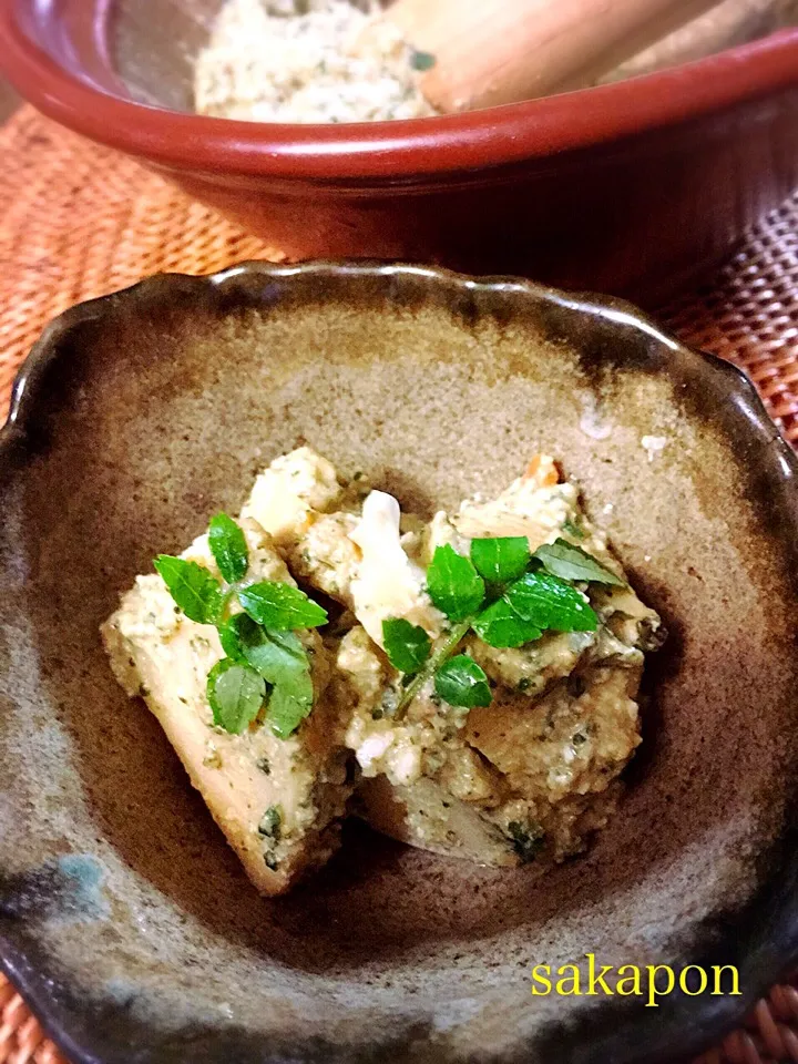 さかぽんさんの料理 筍の木の芽和え（お豆腐で）|さかぽんさん