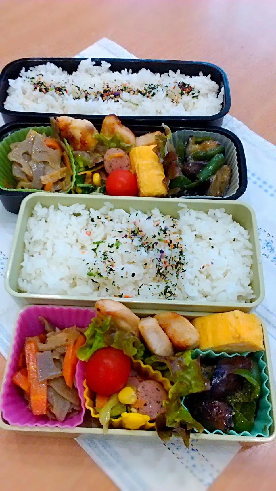 Snapdishの料理写真:4月14日の娘弁当と旦那弁当♪|ノリティアさん