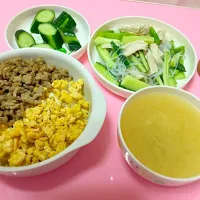 Snapdishの料理写真:そぼろどん
鶏胸肉とはるさめさらだ|みくさん