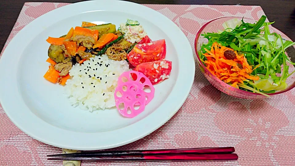 豚肉となすの味噌炒めプレート！|みんさん