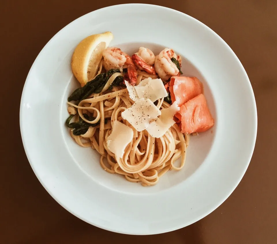 Spinach and Shrimp Linguine|angieさん