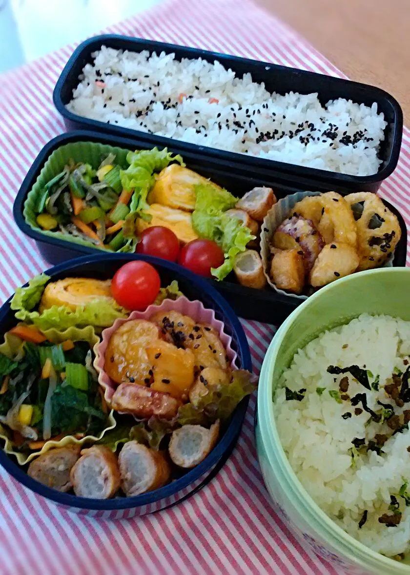 Snapdishの料理写真:4月15日の娘弁当と旦那弁当♪|ノリティアさん