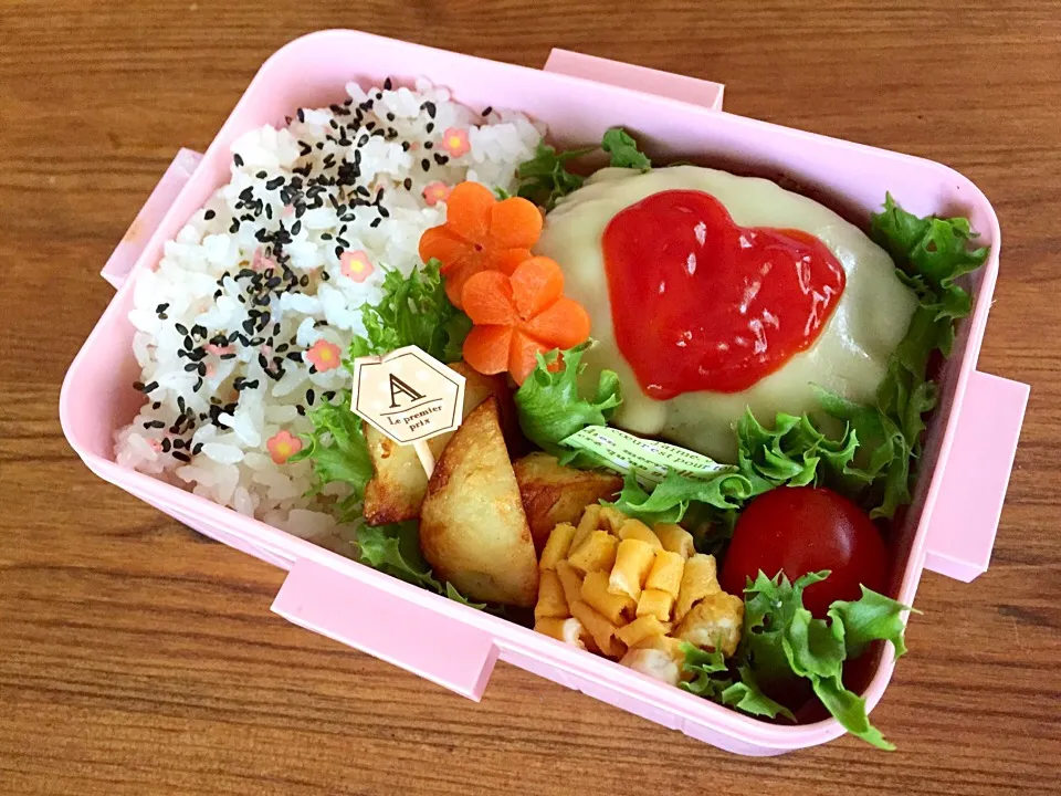 4/15 チーズハンバーグ弁当🍱|カタツムリさん