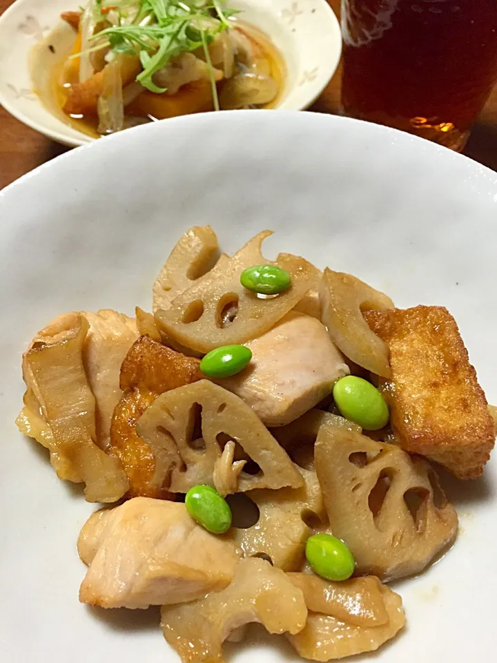 レンコンと鶏肉の鍬焼き|いちこさん