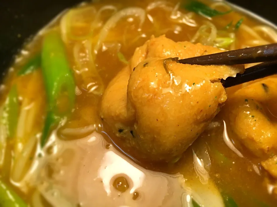 Snapdishの料理写真:京がんもと九条ねぎの出汁カレー温めん6|半田手延べそうめんの店 阿波や壱兆さん