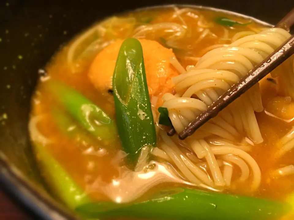 京がんもと九条ねぎの出汁カレー温めん8|半田手延べそうめんの店 阿波や壱兆さん