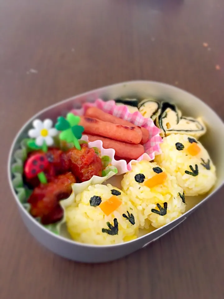 Snapdishの料理写真:ひよっこ幼稚園児弁当|acha618さん