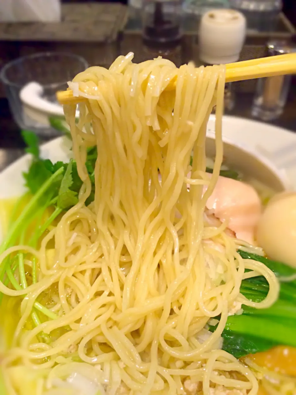 Snapdishの料理写真:純鶏塩そばの麺@麺喰屋 澤|morimi32さん