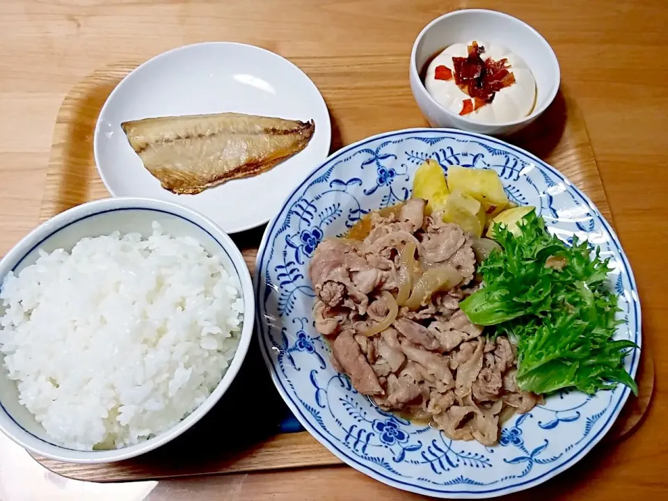 しょうが焼き、鯵、冷奴|ゆかさん