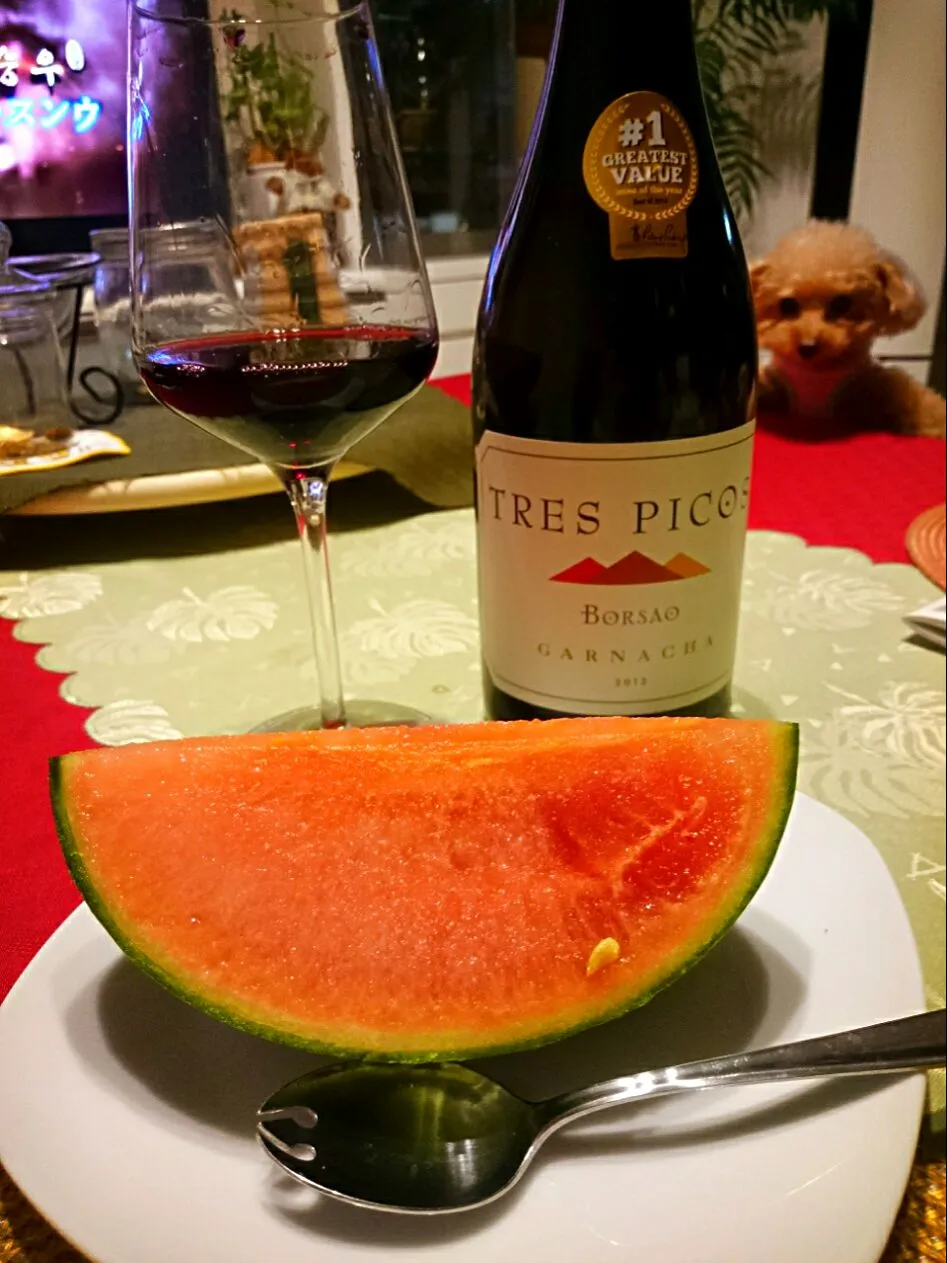 スイカ🍉でスペインの赤ワイン🍷＼(^^)／|ナムナムさん