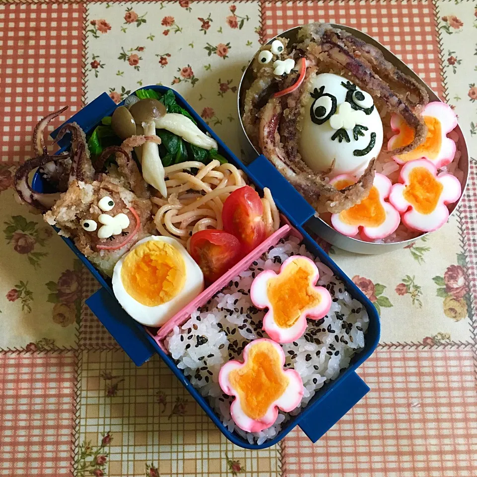 Snapdishの料理写真:イカ下足男とゆでたまご男弁当🍱|＊ゆみしぼり＊さん