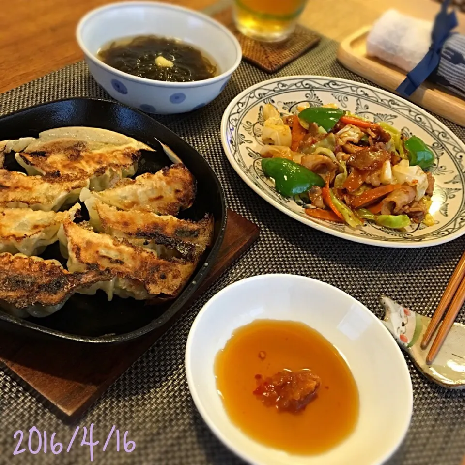 回鍋肉
焼き餃子
もずく酢|𓇼 Ⓢ Ⓗ Ⓘ Ⓝ Ⓞ Ⓑ Ⓤ 𓇼さん