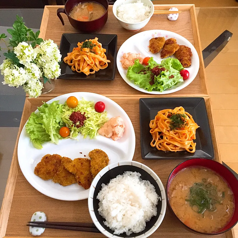 Snapdishの料理写真:4/16❤︎主人と娘の休日晩ごはん❤︎|Makinsさん