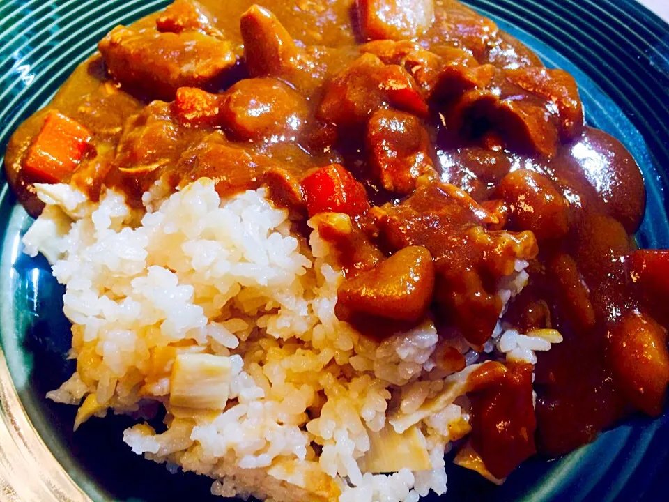 Snapdishの料理写真:筍ご飯カレー|Food is lifeさん