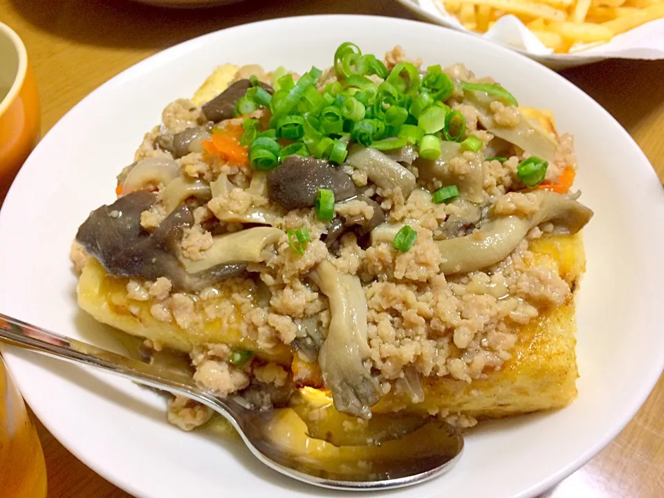 豆腐の挽肉あんかけ|友美さん