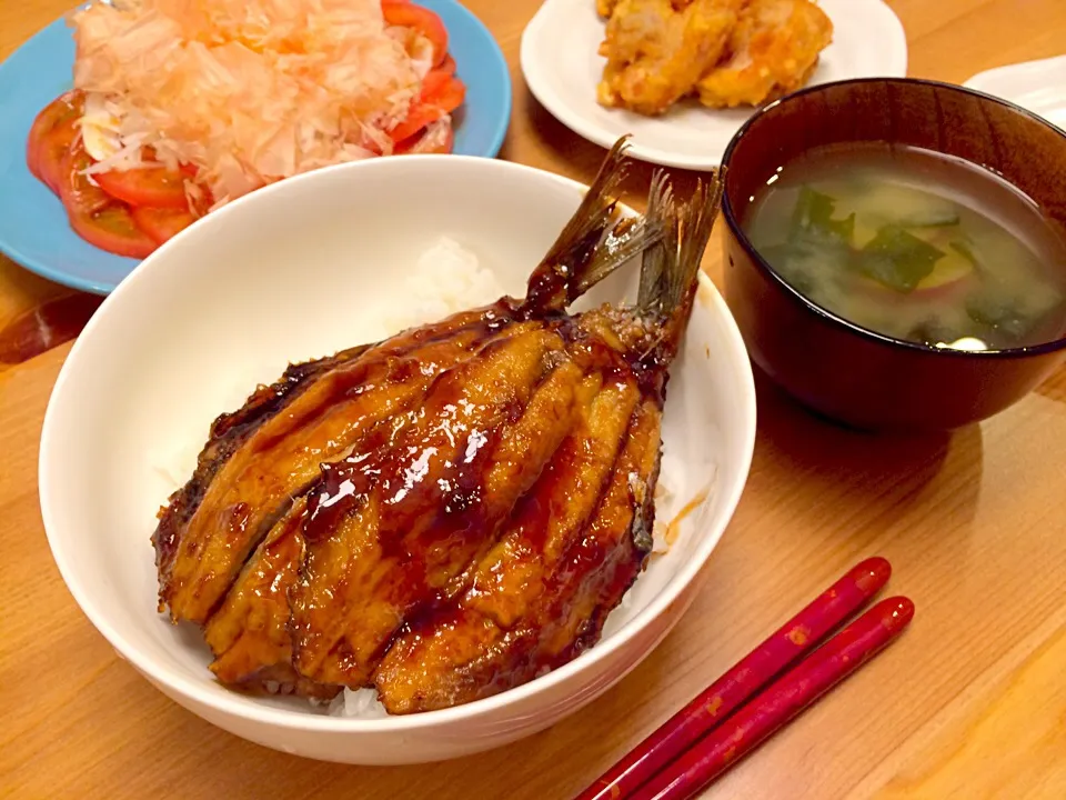 Snapdishの料理写真:イワシの蒲焼丼|Sanjiさん