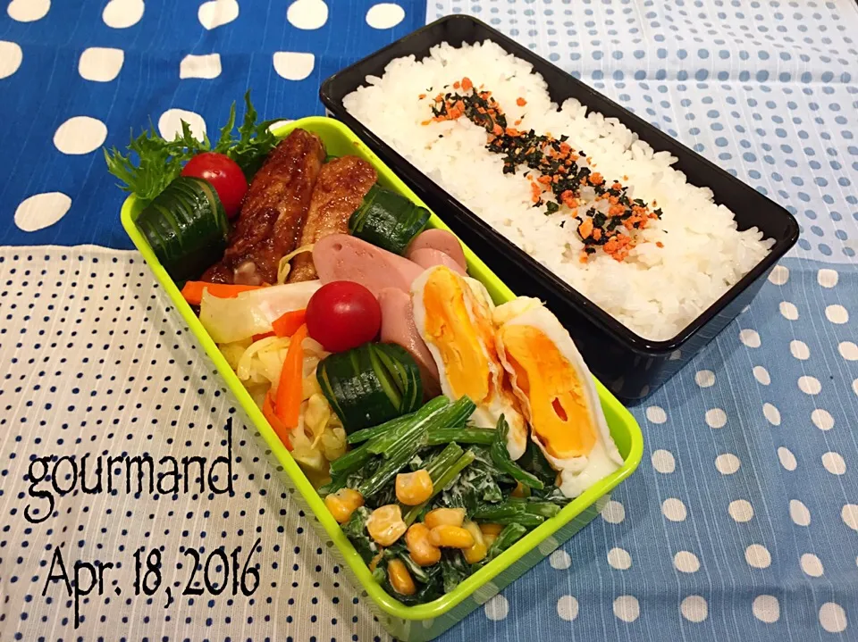 Snapdishの料理写真:2016.4.18 息子お弁当♪|プーティさん