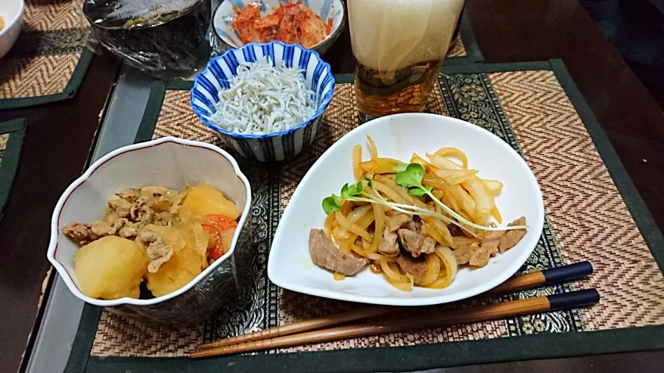 肉じゃが&牛肉と玉ねぎのバタポン&しらすおろし|まぐろさん