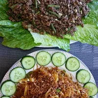 Snapdishの料理写真:Miehoon and longbean with mince beef|Jihanさん