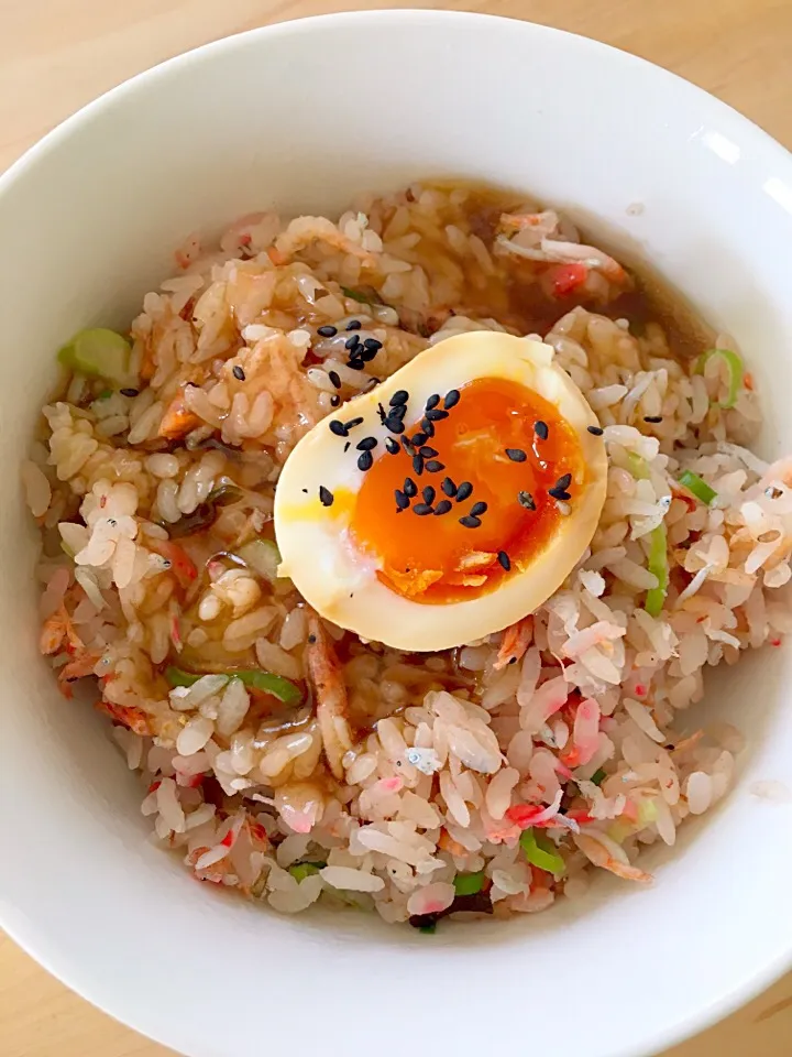 混ぜご飯のあんかけ丼|ネコのポーさん