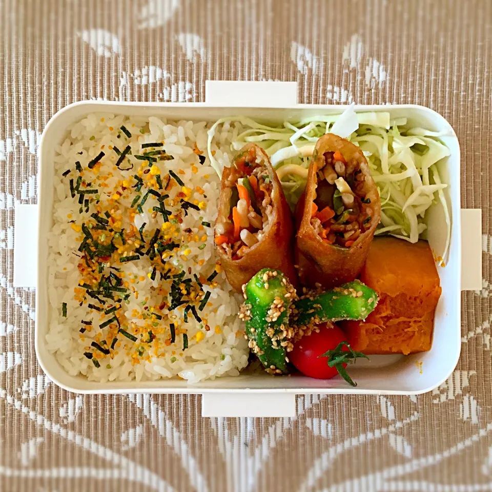 今日の旦那様お弁当(◍•ᴗ•◍)#お弁当
春巻きおべん〜|あさこさん