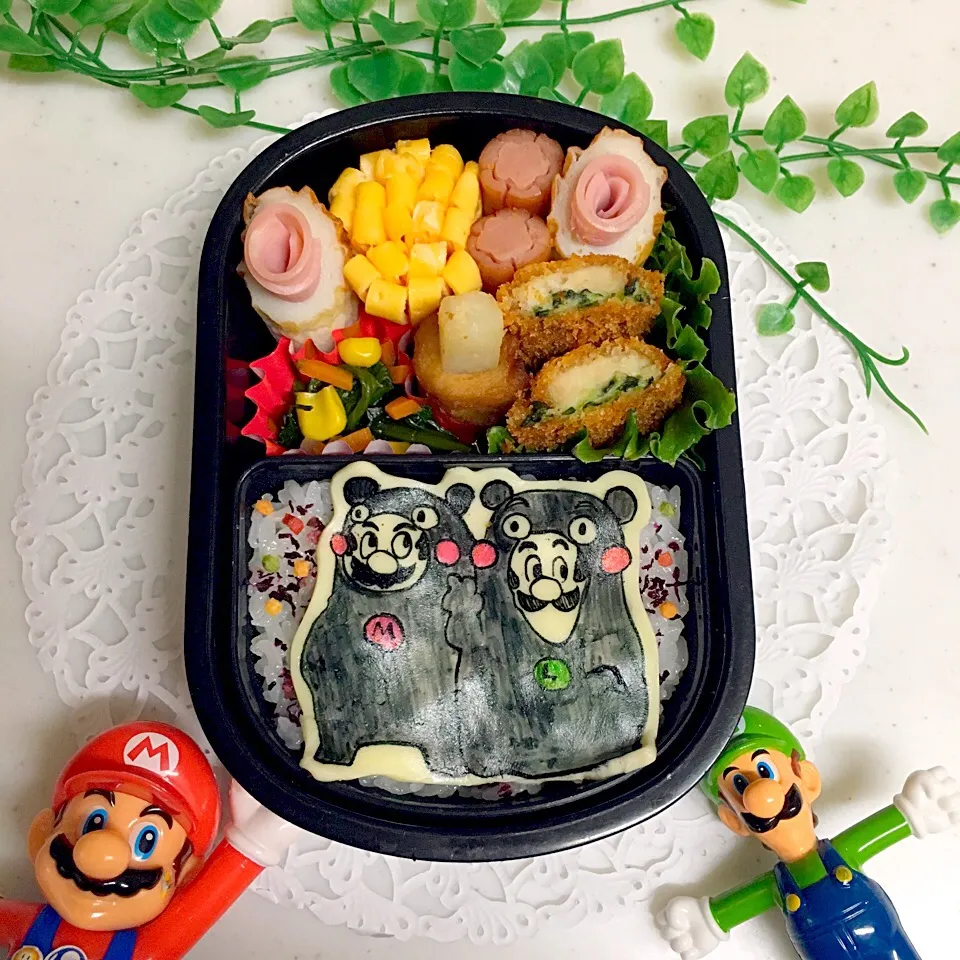 マリオブラザーズのくまモン変身弁当|ひぃちゃんさん