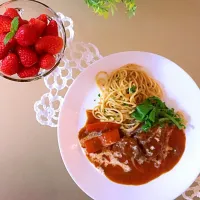 ビーフシチュー パセリパスタあえ❤️|sonocookさん