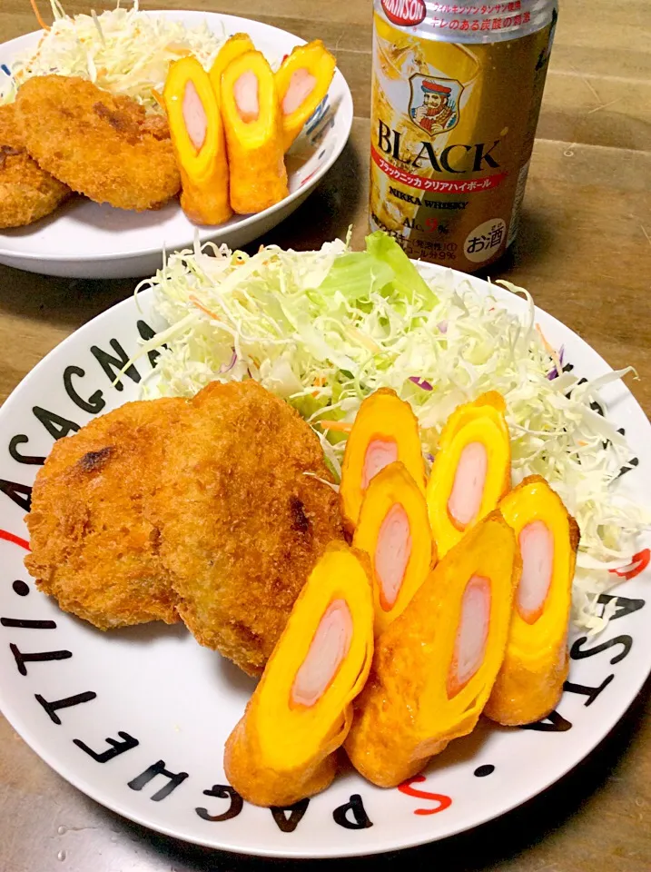 じゃがいもコロッケ、カニカマ卵ロール定食💖|Norio Fukudaさん