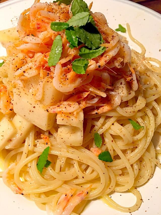 タケノコと桜エビのパスタ/kuuneru | Snapdish[スナップディッシュ