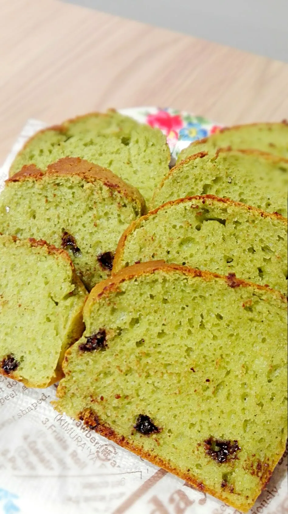 食後のデザートにチョコチップの抹茶パウンドケーキ|むつみさん