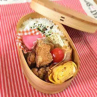 唐揚げ、えのきベーコン、卵焼き弁当|ピロさん