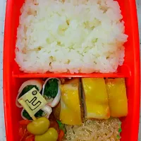 2016.4.14 年中双子男児お弁当 ピタゴラひたし豆(^o^)|ちよさん