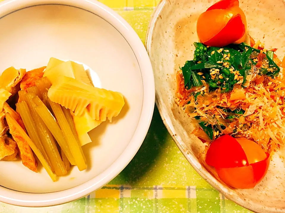 Snapdishの料理写真:筍と蕗の煮物
のらぼう菜のお浸し|みなずきままさん