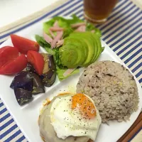 朝ご飯 豆腐ハンバーグプレート|しぃ@アボカド中毒さん